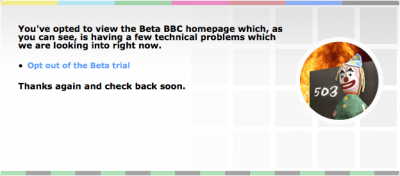 BBC Outage page 503 error BBC Outage page 503 error
