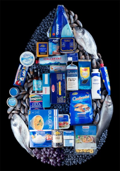 Blue food collage. Image from Toxel.com